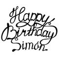 Happy birthday Simon name lettering