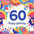 60 sixty year birthday party greeting card