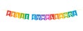 happy birthday in spanish, feliz cumpleanos bunting garland, colorful pennants with white letters, party lettering