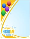 happy birthday stamp balloons card