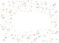 Happy Birthday streamer and confetti on white background Royalty Free Stock Photo