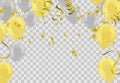 Happy Birthday Text With Golden Confetti Falling and Glitter Particles, Colorful Flying Balloons Seamless Loop Animation for Royalty Free Stock Photo