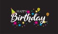 Happy Birthday text with typographic style vector design. can be used for greeting cards. Birthday card. birthday invitation card Royalty Free Stock Photo