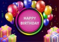 Happy birthday text vector banner design Royalty Free Stock Photo