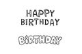 Happy birthday text on white. Royalty Free Stock Photo