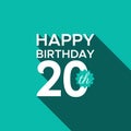 Happy birthday 20th logo vector