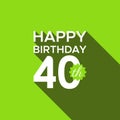 Happy birthday 40th logo vector