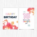 Happy birthday 18th years greeting card Royalty Free Stock Photo