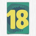 Happy birthday 18th years greeting card Royalty Free Stock Photo