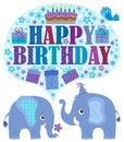 Happy birthday theme with elephants 2 Royalty Free Stock Photo