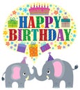 Happy birthday theme with elephants 1 Royalty Free Stock Photo