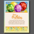 Happy birthday theme poster with balloon Royalty Free Stock Photo