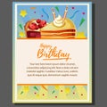 Happy birthday theme poster with cake Royalty Free Stock Photo