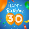 Happy birthday 30 thirty year balloon party card
