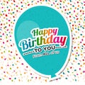 Happy Birthday to you with balloon Greeting Card Royalty Free Stock Photo