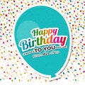 Happy Birthday to you with balloon Greeting Card. Royalty Free Stock Photo