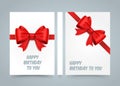 Happy birthday to you. Bow on white paper