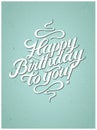 Happy Birthday to you! Calligraphic retro Birthday Card. Vector illustration.