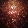 Happy birthday to you card golden and purple