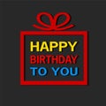 Happy birthday to you celebrate black background, stock vector i