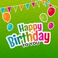 Happy Birthday to you Greeting Card with Balloons Royalty Free Stock Photo