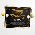 Happy Birthday to You greeting card. Elegant professional banner template.