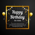 Happy Birthday to You greeting card. Elegant professional banner template.