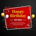 Happy Birthday to You greeting card. Elegant professional banner template.