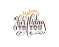 Happy birthday to you hand lettering inscription