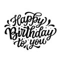 Happy Birthday to you. Hand lettering
