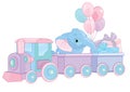 Happy Birthday Train With Elephant And Gifts