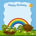 Happy birthday turtle card