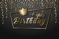 Happy Birthday Typographic vector design for greeting card, birthday card, invitation card, isolated text, lettering composition. Royalty Free Stock Photo