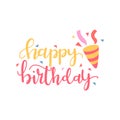 Happy Birthday typographic vector design for greeting cards, Birthday card, invitation card. Isolated birthday text, lettering Royalty Free Stock Photo