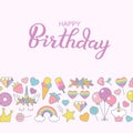 Happy Birthday typographic vector design for greeting, birthday, invitation card,handwritten lettering composition Royalty Free Stock Photo