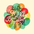 Happy Birthday! Typographical retro grunge Birthday Card. Vector illustration.