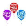 Happy Birthday typography lettering set Royalty Free Stock Photo