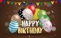 Happy Birthday typography vector design for greeting cards and poster with balloon, template for birthday celebration.