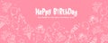 Happy birthday vector banner design. Birthday text with party and event gift wrap decoration. Royalty Free Stock Photo