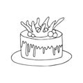 Birthday cake dessert, Vector illustration