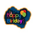 Happy birthday vector design with abstract background