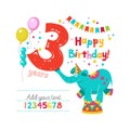 Happy birthday. Vector greeting card