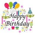 Happy Birthday Vector Illustration with Balloons