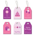Happy Birthday vector tags, labels
