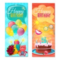 Happy Birthday Vertical Banners Royalty Free Stock Photo