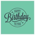 Happy birthday vintage lettering card background