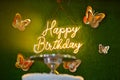 Happy Birthday Wishes and Butterfly Royalty Free Stock Photo