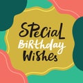 Happy Birthday wishes greeting card with handdrawn lettering Royalty Free Stock Photo