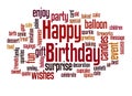 Happy birthday word cloud concept 3 Royalty Free Stock Photo