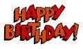 Happy birthday word comic book pop art vector